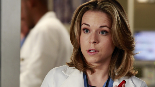GREY'S ANATOMY - "Love Turns You Upside Down" - The new batch of interns find themselves involved in all the drama at Seattle Grace: Meredith asks Heather to go above and beyond to help fix Derek's hand; Cristina starts a healthy competition between Stephanie and Leah, which inadvertently leads to a medical emergency for Cristina's patient; Alex sees Jo in a new light as they work to save a baby's life, and April teaches Shane a valuable lesson during "lumps and bumps" duty, on "Grey's Anatomy," THURSDAY, DECEMBER 6 (9:00-10:02 p.m., ET) on the ABC Television Network. (ABC/RON TOM)TINA MAJORINO