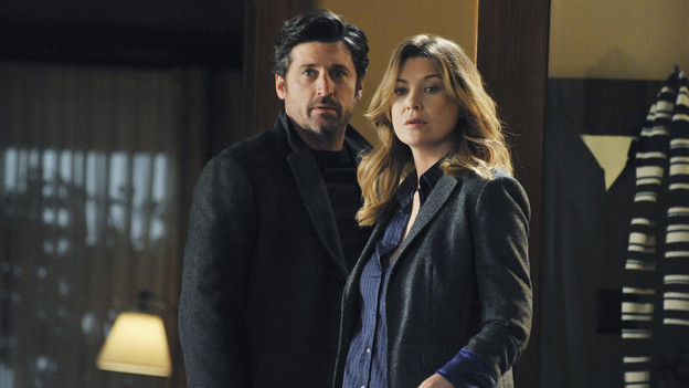 GREY'S ANATOMY - "Shock to the System" -- After weeks of concealing the fact she was pregnant and miscarried, Meredith at last tells Derek and is finally cleared to return to her surgical duties in the wake of the hospital shooting spree; Cristina experiences post-traumatic stress disorder in the midst of an operation; and Bailey refuses to let Alex operate until he agrees to have the bullet in his chest removed, on "Grey's Anatomy," THURSDAY, SEPTEMBER 30 (9:00-10:01 p.m., ET) on the ABC Television Network. (ABC/ERIC MCCANDLESS)PATRICK DEMPSEY, ELLEN POMPEO