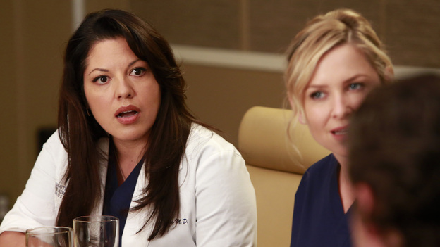 GREY'S ANATOMY - "Transplant Wasteland" - The discord and chaos created by the hospital's new management team causes one physician to question his future at Seattle Grace. Meanwhile, the doctors and the interns must juggle several transplant surgeries at once, each coming with its own set of obstacles, on "Grey's Anatomy," THURSDAY, MARCH 14 (9:00-10:02 p.m., ET) on the ABC Television Network. (ABC/Ron Tom)SARA RAMIREZ, JESSICA CAPSHAW