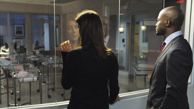 PRIVATE PRACTICE - "Just Lose It" - When the District Attorney's office delivers bad news to Charlotte and Cooper about her sexual assault case, Cooper is outraged and Charlotte seems numb, as a case involving a pregnant drug addict hits hard with Addison, who wants a child of her own with Sam, on "Private Practice," THURSDAY, DECEMBER 2 (10:01-11:00 p.m., ET) on the ABC Television Network. (ABC/ERIC MCCANDLESS)KATE WALSH, TAYE DIGGS