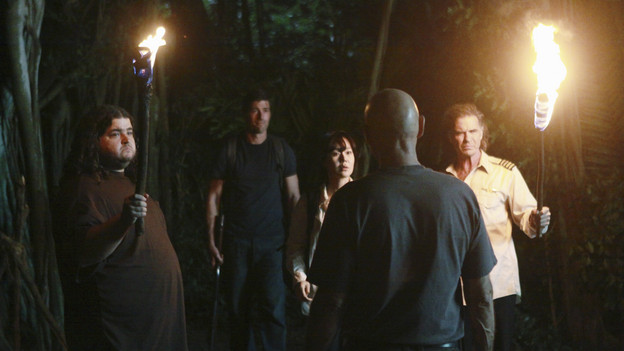 LOST - "Everybody Loves Hugo" - Hurley agonizes over what the group should do next, and Locke is curious about the new arrival to his camp, on "Lost," TUESDAY, APRIL 13 (9:00-10:02 p.m., ET) on the ABC Television Network. (ABC/MARIO PEREZ) JORGE GARCIA, MATTHEW FOX, YUNJIN KIM, TERRY O'QUINN, JEFF FAHEY