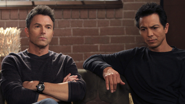 PRIVATE PRACTICE - "Who We Are" - In the first hour or a special two-hour edition of ABC's "Private Practice," THURSDAY, NOVEMBER 17 (9:00-11:00 p.m., ET) -- entitled "Who We Are" -- the Seaside Wellness group stages an intervention for a defensive and volatile Amelia, who has resurfaced after disappearing on a 12-day drug binge with her boyfriend, Ryan. During the intervention, Amelia mercilessly attacks her friends one-by-one, and Addison, in particular, has trouble seeing her sister-in-law in her present condition. (ABC/MATT KENNEDY)TIM DALY, BENJAMIN BRATT