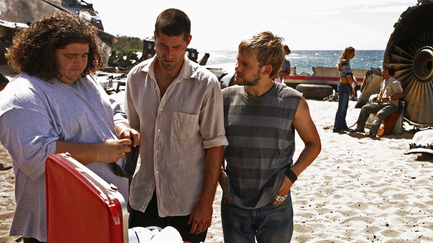 LOST - "White Rabbit" - Jack is near delirious from lack of sleep and struggles to overcome the haunting events that brought him to Australia and, subsequently, to the island. Meanwhile, Boone gets caught in a treacherous riptide, the pregnant Claire's health takes a bad turn, and a thief may have stolen the last bottles of water. Veronica Hamel ("Hill Street Blues") guest stars as Jack's mother, on "Lost," WEDNESDAY, OCTOBER 20 (8:00-9:00 p.m., ET), on the ABC Television Network. (ABC/MARIO PEREZ) JORGE GARCIA, MATTHEW FOX, DOMINIC MONAGHAN 