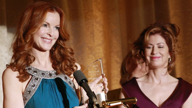 DESPERATE HOUSEWIVES - "In Buddy's Eyes" - Bree and Katherine join forces to plan the Founders Day Ball, on Desperate Housewives," SUNDAY, APRIL 20 (9:00-10:02 p.m., ET) on the ABC Television Network. (ABC/RON TOM) MARCIA CROSS, DANA DELANY