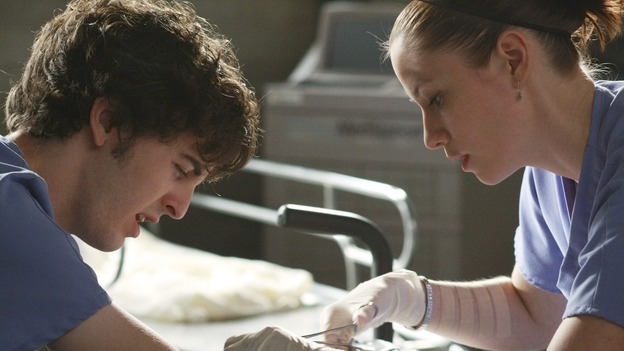 GREY'S ANATOMY - "These Ties That Bind" - Lexie and the other Interns practice simple procedures on each other, on "Grey's Anatomy," THURSDAY, NOVEMBER 13 (9:00-10:01 p.m., ET) on the ABC Television Network. (ABC/RON TOM) MARK SAUL, CHYLER LEIGH