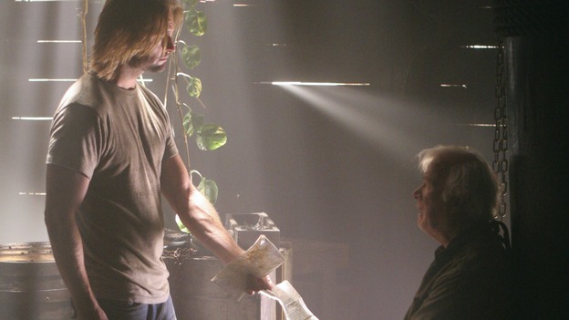LOST - "The Brig" - A newly focused Locke breaks away from "The Others" in an attempt to persuade Sawyer to help rid them of a great nemesis that has caused nothing but pain in both of their lives. Meanwhile, a new island inhabitant discloses some shocking information about Oceanic Flight 815, on "Lost," WEDNESDAY, MAY 2 (10:00-11:00 p.m., ET), on the ABC Television Network. (ABC/MARIO PEREZ)JOSH HOLLOWAY, KEVIN TIGHE