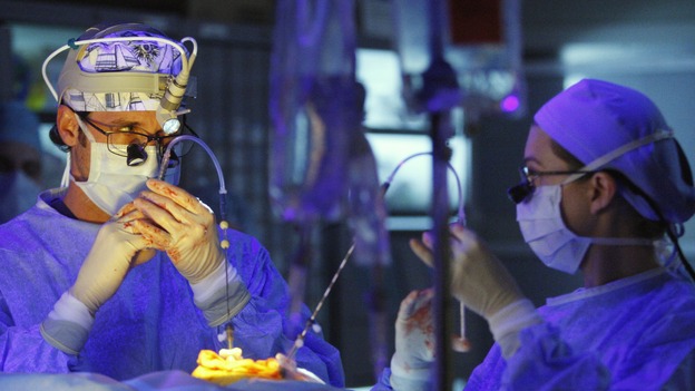 GREY'S ANATOMY - "The Becoming" - The nurses' objections to McSteamy's trysts lead to the instating of a new "date and tell" policy. Meanwhile news of Burke's latest career achievements force Cristina to face her feelings for her ex, Meredith and Derek admit a veteran soldier into their clinical trial, and Callie turns to Sloan in her time of need, on "Grey's Anatomy," THURSDAY, MAY 8 (9:00-10:02 p.m., ET) on the ABC Television Network.  (ABC/VIVIAN ZINK)PATRICK DEMPSEY, ELLEN POMPEO