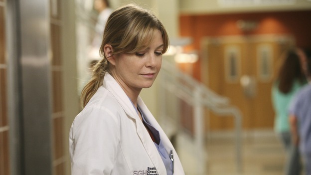 GREY'S ANATOMY - "Here Comes the Flood" - Dr. Meredith Grey, on "Grey's Anatomy," THURSDAY, OCTOBER 9 (9:00-10:01 p.m., ET) on the ABC Television Network. (ABC/DANNY FELD) ELLEN POMPEO