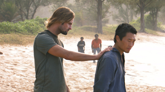 LOST - "...In Translation" - When the raft the survivors have been building mysteriously burns down, Michael is convinced that Jin is responsible for the sabotage, which only further escalates their rivalry. Meanwhile, Sun stuns her fellow survivors with a surprising revelation, and Boone gives Sayid a warning about Shannon, on "Lost," WEDNESDAY, FEBRUARY 23 (8:00-9:01 p.m., ET), on the ABC Television Network. JOSH HOLLOWAY, DANIEL DAE KIM