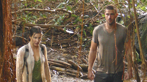 LOST - "All the Best Cowboys Have Daddy Issues" - Survivors wonder why Charlie and the pregnant Claire have been abducted - and by whom -- and a search party ventures into the treacherous jungle to try to find and rescue the missing duo. Meanwhile, inner-demons about his father resurface for Jack, and Boone and Locke discover another island mystery, on "Lost," WEDNESDAY, DECEMBER 8 (8:00-9:00 p.m., ET), on the ABC Television Network. (ABC/MARIO PEREZ) EVANGELINE LILLY, MATTHEW FOX