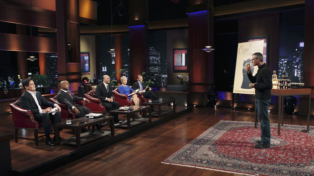 SHARK TANK -"Episode 205" - ABC will air a special sneak preview episode of Season Two of its hit reality series, "Shark Tank," SUNDAY, MARCH 20 (9:00-10:00 p.m., ET). In the preview, "Episode 205," the Sharks are stunned to discover the shark-like exploits of a sweet-faced sister duo with a children's dance company; a chef from Tennessee hopes to whet the Sharks' appetites with his delectable seafood products; and a winemaker from Oregon believes he has a game-changing new product that will revolutionize the wine industry. Also, an entrepreneur with a line of men's accessories has his hopes set on partnering with Daymond John - but his big mouth infuriates this Shark and could jeopardize the entire deal. (ABC/CRAIG SJODIN)MARK CUBAN, DAYMOND JOHN, KEVIN O'LEARY, BARBARA CORCORAN, ROBERT HERJAVEC, JAMES MARTIN (COPA DI VINO)