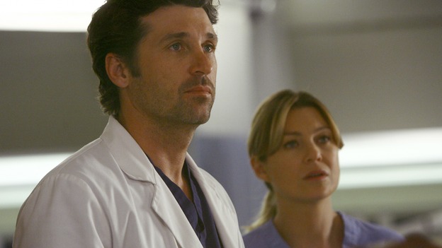 GREY'S ANATOMY - "Dream a Little Dream of Me" - On the two-hour season premiere of "Grey's Anatomy," Meredith and Derek learn that "happily ever after" isn't easy, a military doctor who brings in a trauma patient catches Cristina's eye, and the Chief and his staff reel at the news that Seattle Grace is no longer nationally ranked as a top-tier teaching hospital, on "Grey's Anatomy," THURSDAY, SEPTEMBER 25 (9:00-11:00 p.m., ET) on the ABC Television Network. (ABC/SCOTT GARFIELD)PATRICK DEMPSEY, ELLEN POMPEO