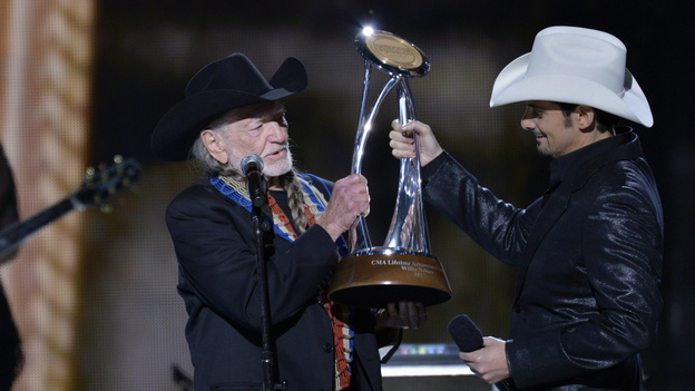 THE 46TH ANNUAL CMA AWARDS - THEATRE - "The 46th Annual CMA Awards" airs live THURSDAY, NOVEMBER 1 (8:00-11:00 p.m., ET) on ABC live from the Bridgestone Arena in Nashville, Tennessee. (ABC/KATHERINE BOMBOY-THORNTON)WILLIE NELSON, BRAD PAISLEY