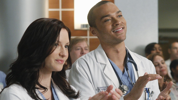 GREY'S ANATOMY - "With You I'm Born Again" -- After an unforgettable and heart-pounding season finale, "Grey's Anatomy" returns for its seventh season on THURSDAY, SEPTEMBER 23 (9:00-10:01 p.m., ET) on the ABC Television Network. In the season premiere, the hospital staff is trying to deal with physical and emotional trauma in the wake of the deadly rampage of a vengeful gunman. As Dr. Perkins (James Tupper), a trauma counselor, is brought in to help in the recovery and to assess each doctor's readiness to return to work, Derek makes a spontaneous decision to resign as Chief and rushes back into surgery, taking everything a little too fast, and Cristina buries herself in her wedding planning. (ABC/PETER "HOPPER" STONE)CHYLER LEIGH, JESSE WILLIAMS