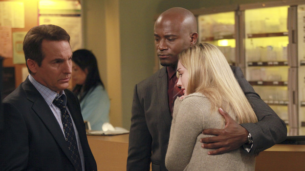 PRIVATE PRACTICE - "The Time Has Come" - Sheldon counsels Sam's friend, Rick, an Army veteran suffering from PTSD who harbors a secreted sexual trauma; Erica and Mason are involved in a nonfatal car accident that forces Cooper and Charlotte to further come to grips with their future; Violet and Pete struggle to navigate life after marriage when he finds her kissing Scott; and Addison and Jake attend a medical conference they won't soon forget, on ABC's "Private Practice" THURSDAY, FEBRUARY 2 (10:02-11:00 p.m., ET) on the ABC Television Network. (ABC/RICHARD CARTWRIGHT)BRIAN BENBEN, TAYE DIGGS, ASHLEY JOHNSON