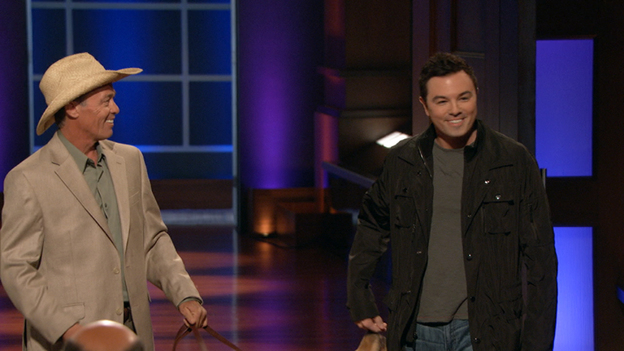 SHARK TANK 410A screen grab of Shark Tank ep 410 featuring guest Seth Macfarlane