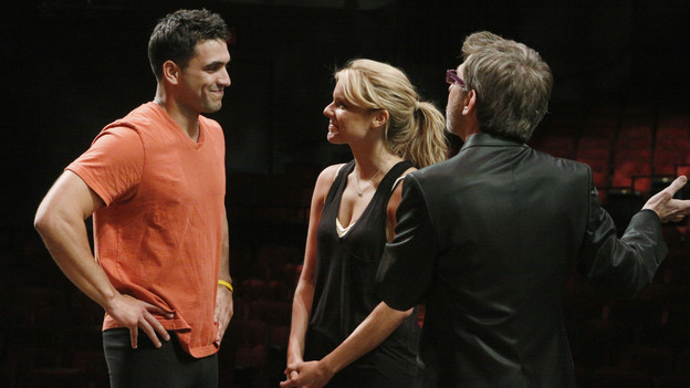 THE BACHELORETTE - "Episode 604" - Then seven enthusiastic bachelors visit Broadway's long-running, landmark musical, "The Lion King." The show's producer, Thomas Schumacher, surprises the men when he tells them that they will audition on the stage for alone time with Ali. A good-natured, but intense competition ensues among the men, who attempt to sing and dance their way into Ali's heart. In the end, Ali selects one lucky bachelor, who also will be featured with her in that night's performance of "The Lion King" in front of a packed house, on "The Bachelorette," MONDAY, JUNE 14 (8:00-10:02 p.m., ET), on the ABC Television Network. (ABC/HEIDI HUTMAN)ROBERTO, ALI FEDOTOWSKY