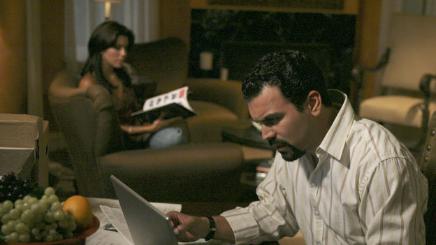 DESPERATE HOUSEWIVES - "Suspicious Minds" -- Looking to give her life a purpose, Gabrielle decides to organize a glamorous Halston fashion show for charity highlighting the ladies of Wisteria Lane. But Susan is less than charitable toward her friend when she discovers Gabrielle's shocking secret. Meanwhile, Lynette uses her business acumen to poach a nanny, and Bree decides to take Andrew's out-of-control behavior into her own hands, on "Desperate Housewives," SUNDAY, XXXXXXXX (9:00-10:00 p.m., ET) on the ABC Television Network.(ABC/SCOTT GARFIELD)EVA LONGORIA, RICARDO ANTONIO CHAVIRA