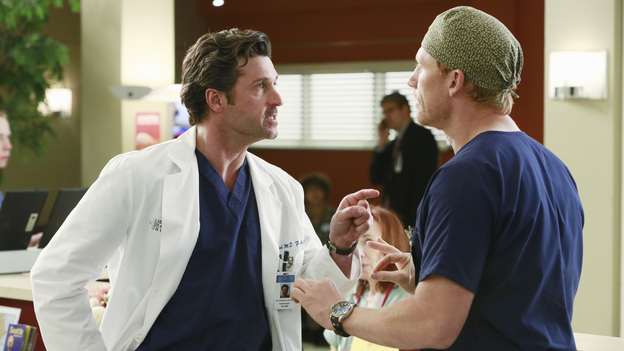 GREY'S ANATOMY - "Transplant Wasteland" - The discord and chaos created by the hospital's new management team causes one physician to question his future at Seattle Grace. Meanwhile, the doctors and the interns must juggle several transplant surgeries at once, each coming with its own set of obstacles, on "Grey's Anatomy," THURSDAY, MARCH 14 (9:00-10:02 p.m., ET) on the ABC Television Network. (ABC/Ron Tom)PATRICK DEMPSEY, KEVIN MCKIDD