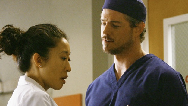 GREY'S ANATOMY - "Rise Up" - Cristina talks to Mark before he goes into surgery, on "Grey's Anatomy," THURSDAY, NOVEMBER 6 (9:00-10:01 p.m., ET) on the ABC Television Network. (ABC/SCOTT GARFIELD) SANDRA OH, ERIC DANE