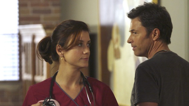 PRIVATE PRACTICE - "In Which Sam Gets Taken for a Ride" - While Sam finds himself in the midst of a dangerous house call, love - or at least sex - is in the air at Oceanside Wellness Center, as Pete and Addison decide to take their relationship to the next level, and Violet enters a "friends with benefits" pact with Cooper, on "Private Practice," WEDNESDAY, NOVEMBER 14 (9:00-10:02 p.m., ET) on the ABC Television Network. (ABC/MICHAEL DESMOND)KATE WALSH, TIM DALY