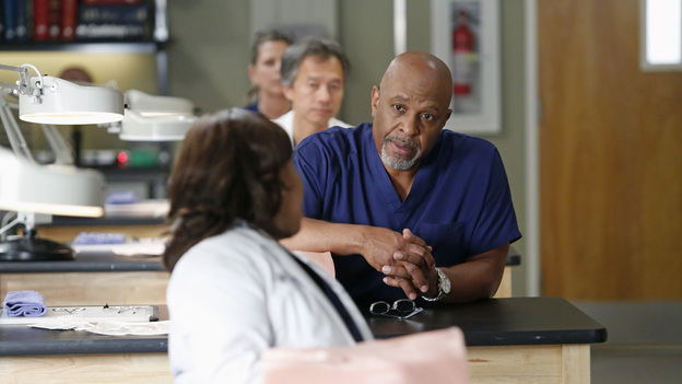 GREY'S ANATOMY - "Bad Blood" - As Derek and April work around the clock to find a solution for the hospital, Cristina struggles to respect the wishes of a family whose son is dying. Meanwhile, Arizona empathizes with a teenager who faces problems similar to her own, on "Grey's Anatomy," THURSDAY, JANUARY 31 (9:00-10:02 p.m., ET) on the ABC Television Network. (ABC/KELSEY MCNEAL)CHANDRA WILSON (OBSCURED), JAMES PICKENS JR.