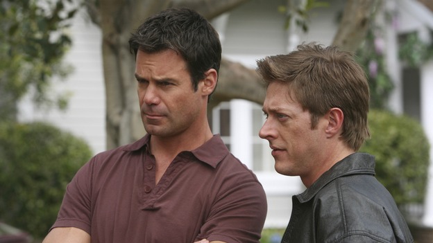 DESPERATE HOUSEWIVES - "Opening Doors" - Lee and Bob are less than pleased with&nbsp;Ellie, on "Desperate Housewives," SUNDAY, MAY 4 (9:00-10:02 p.m., ET) on the ABC Television Network.  (ABC/DANNY FELD) TUC WATKINS, KEVIN RAHM