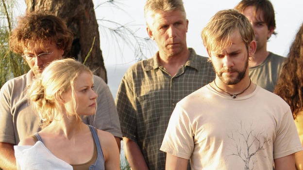 LOST -- "Three Minutes" - A determined Michael convinces Jack and several castaways to help him rescue Walt from "The Others." Meanwhile, Charlie struggles with Eko's decision to discontinue building the church, on "Lost," WEDNESDAY, MAY 17 (9:00-10:01 p.m., ET), on the ABC Television Network. (ABC/MARIO PEREZ)EMILIE DE RAVIN, DOMINIC MONAGHAN