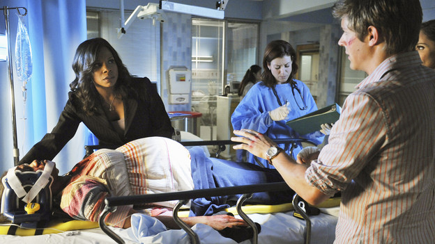PRIVATE PRACTICE - "The End of a Beautiful Friendship" - Maya and her unborn baby are fighting for their lives on the operating table, and Addison, Amelia and Fife try everything humanly possible to save them. Meanwhile, Sam operates on an incoming crash victim and later makes a grim discovery; Cooper makes an ill-timed but valiant effort with Charlotte, and the staff's world gets rocked by an unexpected death, on the Season Finale of "Private Practice," THURSDAY, MAY 13 (10:01-11:00 p.m., ET) on the ABC Television Network. (ABC/ERIC MCCANDLESS)GEFFRI MAYA, AUDRA MCDONALD, KATE WALSH, CHRIS LOWELL