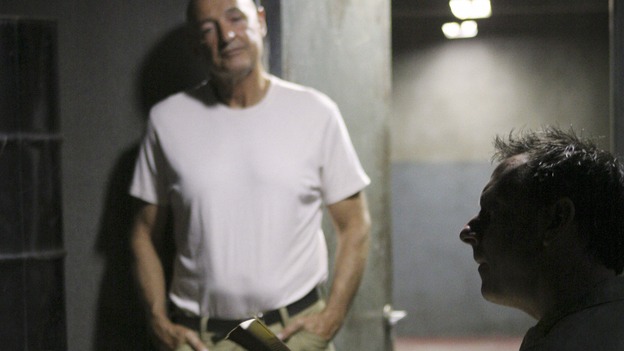 LOST - "Eggtown" - Kate's need to get information out of the hostage may jeopardize her standing with Locke -- as well as with Sawyer -- on "Lost," THURSDAY, FEBRUARY 21 (9:00-10:02 p.m., ET) on the ABC Television Network. (ABC/MARIO PEREZ) TERRY O'QUINN, MICHAEL EMERSON
