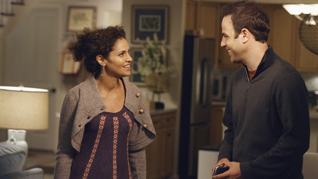 PRIVATE PRACTICE - "In Which Addison Has a Very Casual Get-Together" - Addison invites her fellow Oceanside Wellness co-workers to her house for a get-together, but no one RSVPs, the wife of Violet's ex-boyfriend visits the wellness center for medical treatment -- and Violet is none too happy about it -- Cooper counsels a young patient who is lovesick, and Sam appears on his first talk show promoting his self-help book, on "Private Practice," WEDNESDAY, OCTOBER 17 (9:00-10:01 p.m., ET) on the ABC Television Network. (ABC/SCOTT GARFIELD)AMY BRENNEMAN, PAUL ADELSTEIN