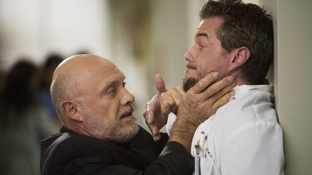 GREY'S ANATOMY - "Sweet Surrender" - Mr.&nbsp;Torres threatens Mark, on "Grey's Anatomy," THURSDAY, APRIL 23 (9:00-10:02 p.m., ET) on the ABC Television Network. (ABC/RANDY HOLMES) HECTOR ELIZONDO, ERIC DANE
