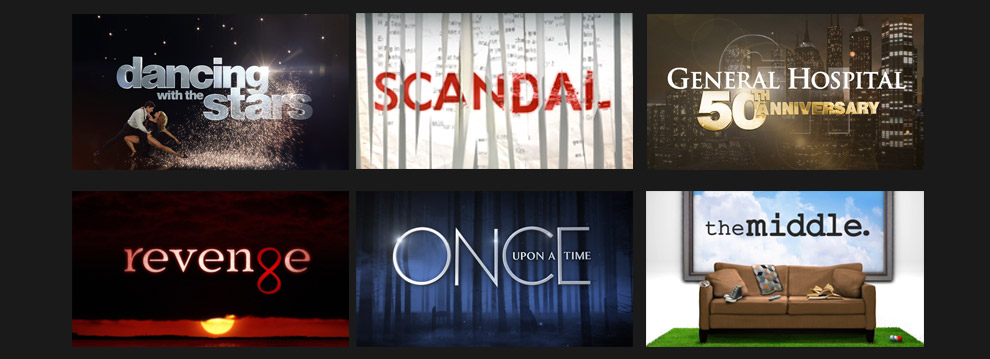 The Latest full-length episodes of your favorite shows ON DEMAND**, including Dancing with the Stars, Scandal, General Hospital, Revenge, Once Upon a Time and Grey's Anatomy
